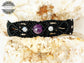 Pulsera de macrame con Cuarzo Amatista y Piedra Luna en color Negro - Macrame bracelet with Amethyst Quartz and Moonstone in Black color